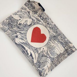 Sezane Inoui Edition Pouch White Canvas with Blue and Red Design Limited Ed.